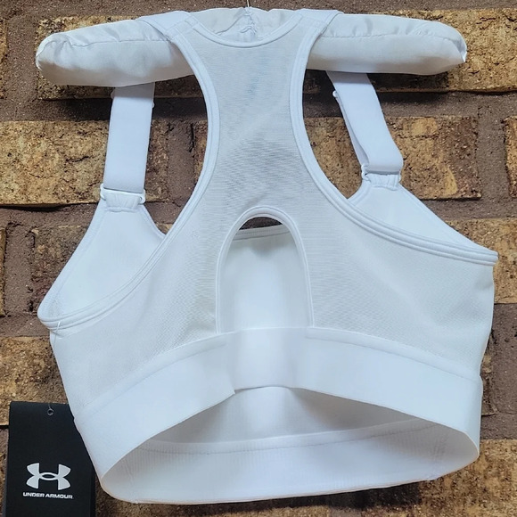 Under Armour White Compression High Support Sports Bra SIZE SMALL Nwt - Picture 9 of 11